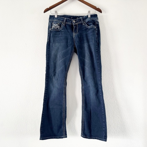 Soundgirl Denim - Denim Embroidered Bootcut Unique Paisley Sequin Flashy Sound Girl Size 9 Western